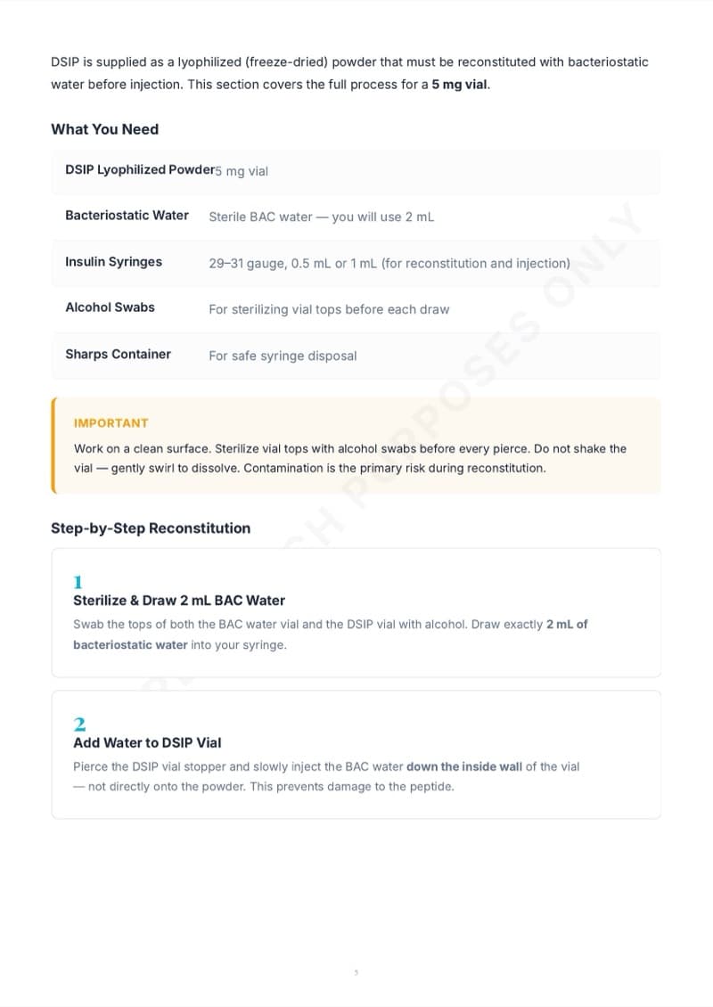 DSIP guide - dosing tables