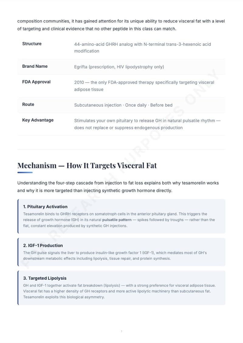 Tesamorelin guide - protocol details