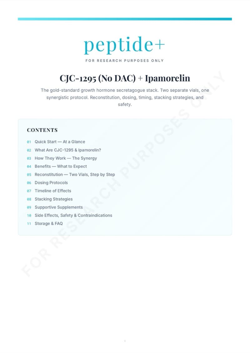 CJC-1295 + Ipamorelin guide - Quick Start page