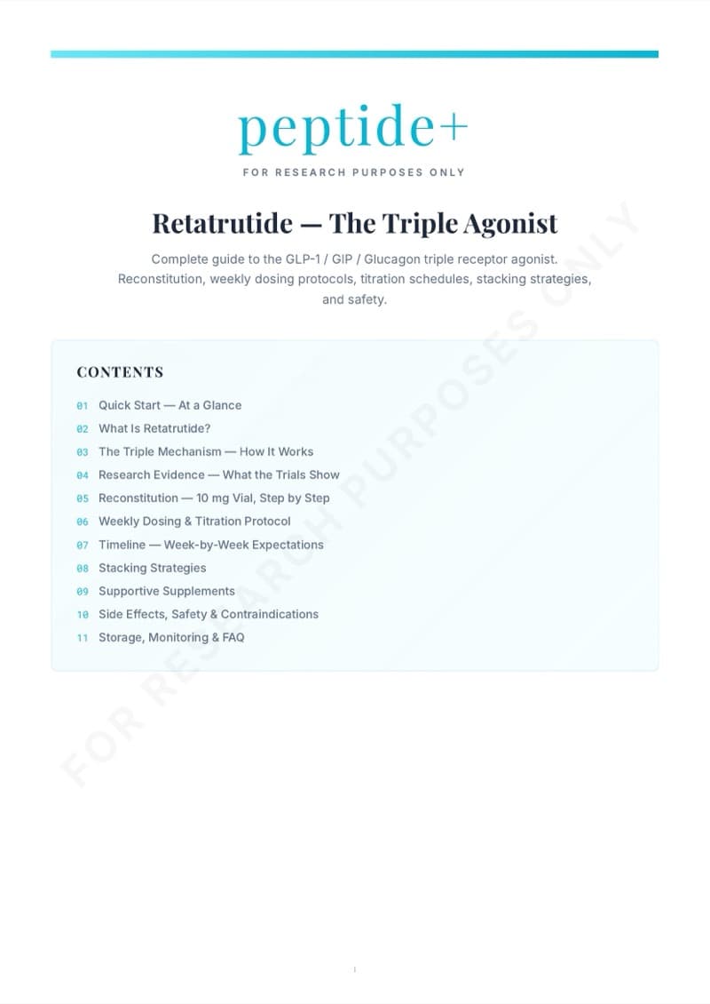 Retatrutide guide - Quick Start page