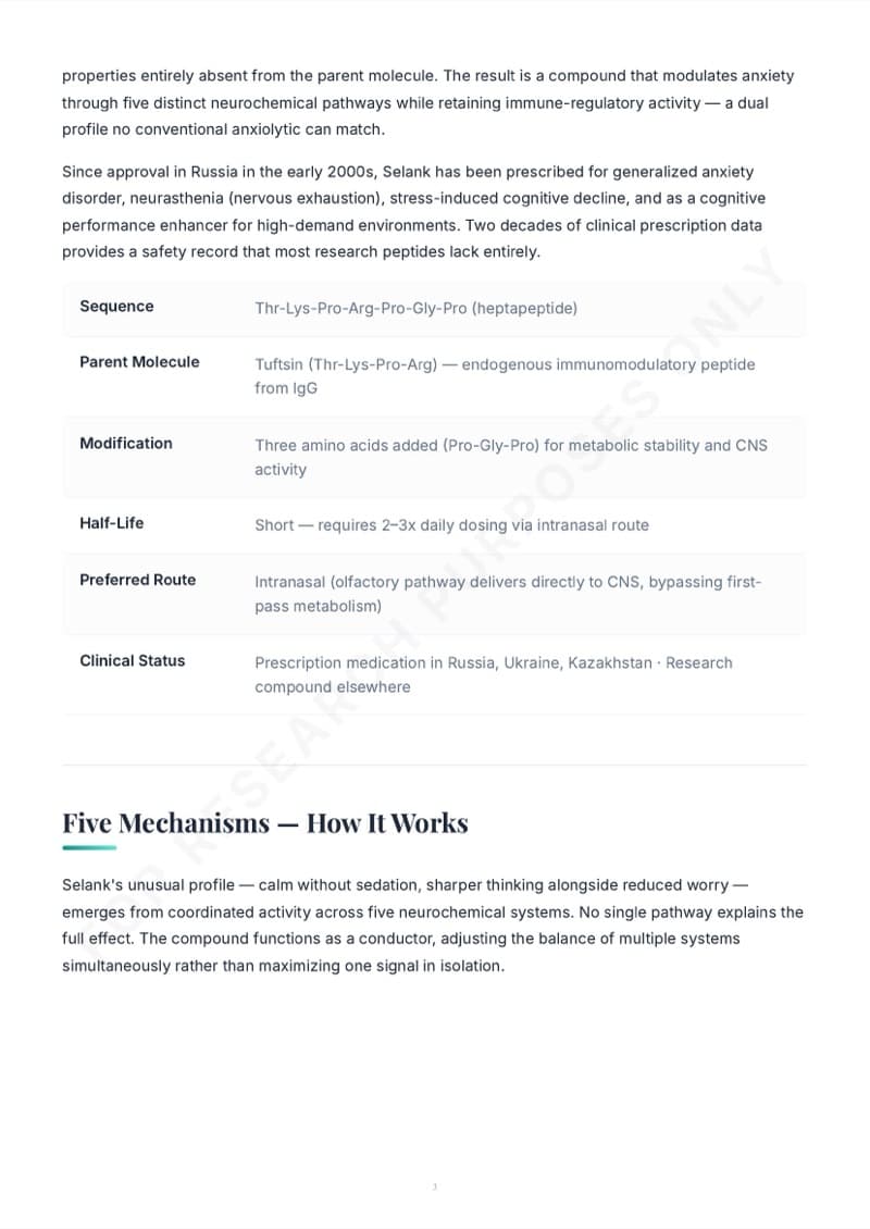 Selank guide - protocol details