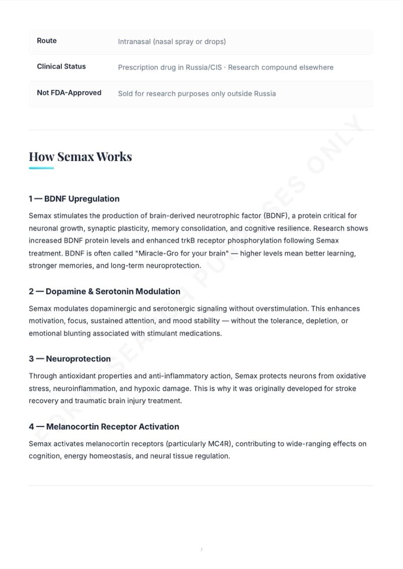 Semax guide - protocol details